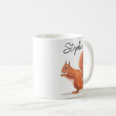 Eichhörnchen Wasserfarbenwald Name Baby Fall Kaffeetasse (VorderseiteRechts)