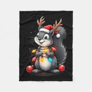 Eichhörnchen Weihnachten 2024 mit Licht & Lampe; U Fleecedecke
