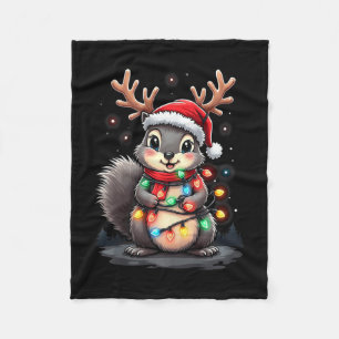 Eichhörnchen Weihnachten 2024 mit Licht & Lampe; U Fleecedecke
