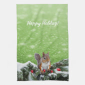Eichhörnchen Weihnachten Geschirrtuch (Vertikal)