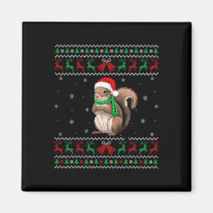 Eichhörnchen Weihnachten Pajama Weihnachtsmannmütz Magnet