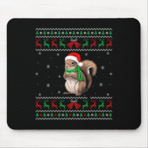 Eichhörnchen Weihnachten Pajama Weihnachtsmannmütz Mousepad