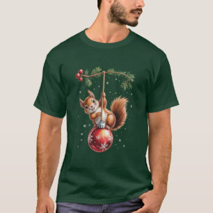 Eichhörnchen Weihnachten Winter Schneeflocke Winte T-Shirt