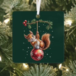 Eichhörnchen Weihnachten Winter Snowflakes Winteru Ornament Aus Metall