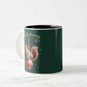 Eichhörnchen Weihnachten Winter Snowflakes Winteru Zweifarbige Tasse (Vorderseite Links)