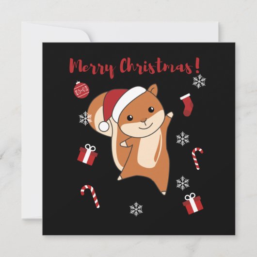 Eichhörnchen Weihnachten Wintertiere Einladung (Vorderseite)