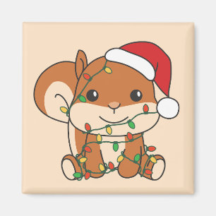 Eichhörnchen Weihnachten Wintertiere Feiertag Eich Magnet