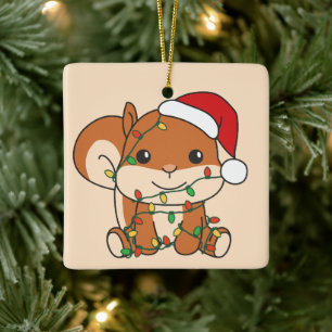 Eichhörnchen Weihnachten Wintertiere Feiertage Eic Keramikornament