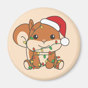 Eichhörnchen Weihnachten Wintertiere Feiertage Eic Magnet