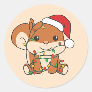 Eichhörnchen Weihnachten Wintertiere Feiertage Eic Runder Aufkleber