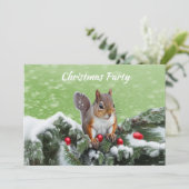 Eichhörnchen Weihnachts-Party Feiertag Einladung (Stehend Vorderseite)