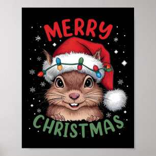 Eichhörnchen Weihnachtsbaum Lichter Xmas Sweater M Poster