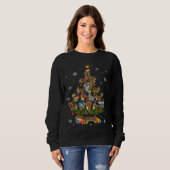 Eichhörnchen Weihnachtsbaum Lights Sweater Eichhör Sweatshirt (Vorne ganz)
