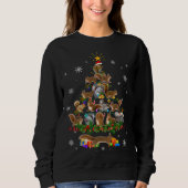 Eichhörnchen Weihnachtsbaum Lights Sweater Eichhör Sweatshirt (Vorderseite)