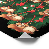 Eichhörnchen Weihnachtsbaum Poster (Ecke)