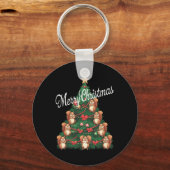 Eichhörnchen Weihnachtsbaum Schlüsselanhänger (Vorderseite)