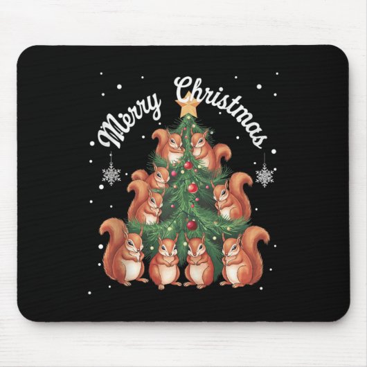 Eichhörnchen Weihnachtsbaum-Weihnachtsbaum-Panzer Mousepad (Vorne)