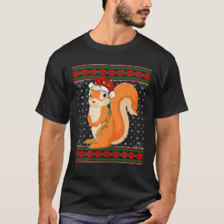 Eichhörnchen Weihnachtsbeleuchtung Ugly Sweater Sa T-Shirt