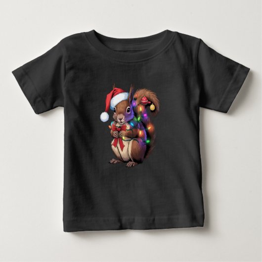 Eichhörnchen Weihnachtsbeleuchtung Weihnachtsliede Baby T-shirt (Vorderseite)