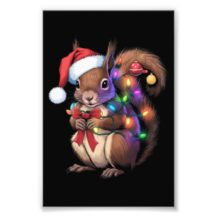 Eichhörnchen Weihnachtsbeleuchtung Weihnachtsliede Fotodruck