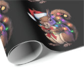 Eichhörnchen Weihnachtsbeleuchtung Weihnachtsliede Geschenkpapier (Rolleneckpunkt)