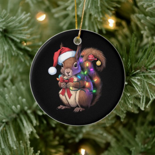 Eichhörnchen Weihnachtsbeleuchtung Weihnachtsliede Keramik Ornament (Baum)