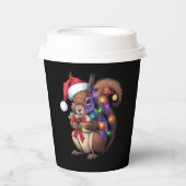 Eichhörnchen Weihnachtsbeleuchtung Weihnachtsliede Pappbecher (Vorderseite)