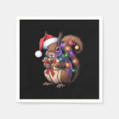 Eichhörnchen Weihnachtsbeleuchtung Weihnachtsliede Serviette (Vorderseite)