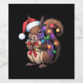 Eichhörnchen Weihnachtsbeleuchtung Weihnachtsliede Weinetikett (Einzelnes Label)