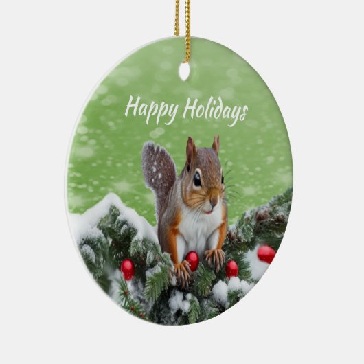 Eichhörnchen Weihnachtsfeiertage Ornament (Rechts)