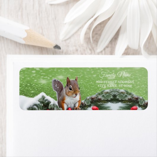 Eichhörnchen Weihnachtsfeiertage Rücksendeadresse (Insitu)