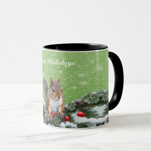 Eichhörnchen Weihnachtsfeiertage Tasse (VorderseiteRechts)