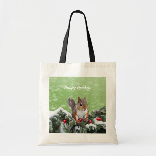 Eichhörnchen Weihnachtsfeiertagen Totbeutel Tragetasche (Vorne)
