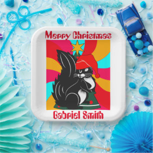Eichhörnchen-Weihnachtsgeschenke, personalisierter Pappteller