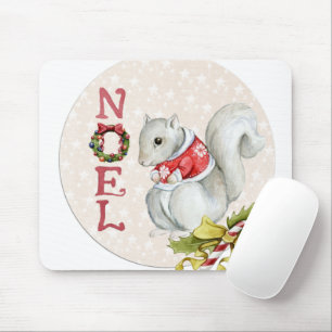 Eichhörnchen-Weihnachtsillustration Mousepad