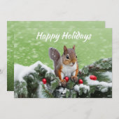 Eichhörnchen Weihnachtskarte Feiertagskarte (Vorne/Hinten)