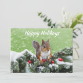 Eichhörnchen Weihnachtskarte Feiertagskarte (Stehend Vorderseite)