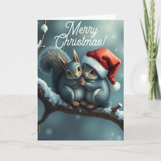 Eichhörnchen-Weihnachtskarte Karte (Vorderseite)