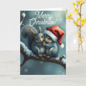 Eichhörnchen-Weihnachtskarte Karte (Gelbe Blume)