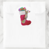 Eichhörnchen Weihnachtskleber für Strümpfe Runder Aufkleber (Tasche)