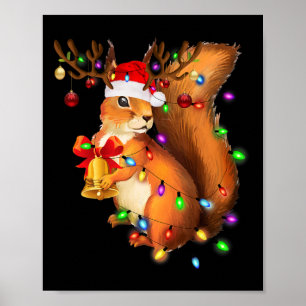Eichhörnchen-Weihnachtslicht-Familie passende Pyja Poster
