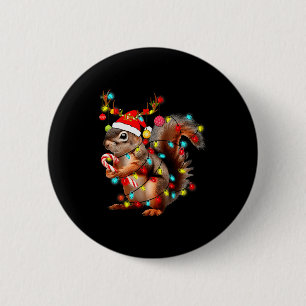 Eichhörnchen Weihnachtslichter Lustige Weihnachten Button