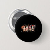 Eichhörnchen Weihnachtslichter Lustige Xmas Eichhö Button (Vorne & Hinten)