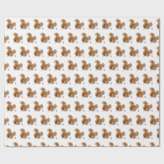 Eichhörnchen Weihnachtslichtpapier Geschenkpapier (Flach)