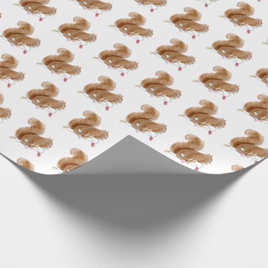 Eichhörnchen Weihnachtslichtpapier Geschenkpapier (Ecke)
