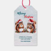 Eichhörnchen-Weihnachtsmannmütze Frohe Weihnachtss Geschenkanhänger (Rückseite)
