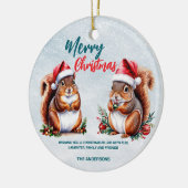 Eichhörnchen-Weihnachtsmannmütze Frohe Weihnachtss Keramik Ornament (Links)