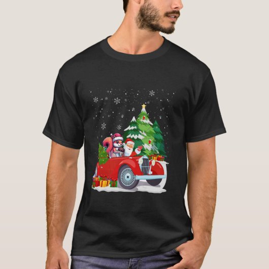 Eichhörnchen Weihnachtsnuten Xmas Truck Baum Weihn T-Shirt (Vorderseite)