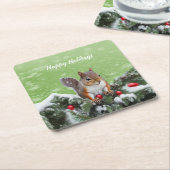 Eichhörnchen Weihnachtspapier Untersetzer (angewinkelt)