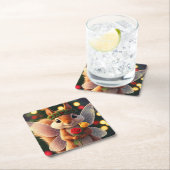 Eichhörnchen Weihnachtspapier-Untersetzer Rechteckiger Pappuntersetzer (Vor Ort)